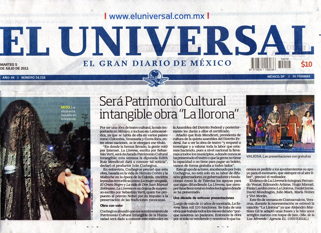 Nota de prensa La Llorona