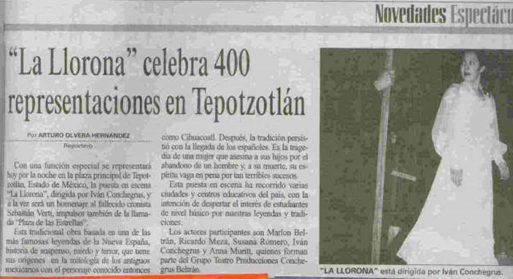 Nota de prensa La Llorona
